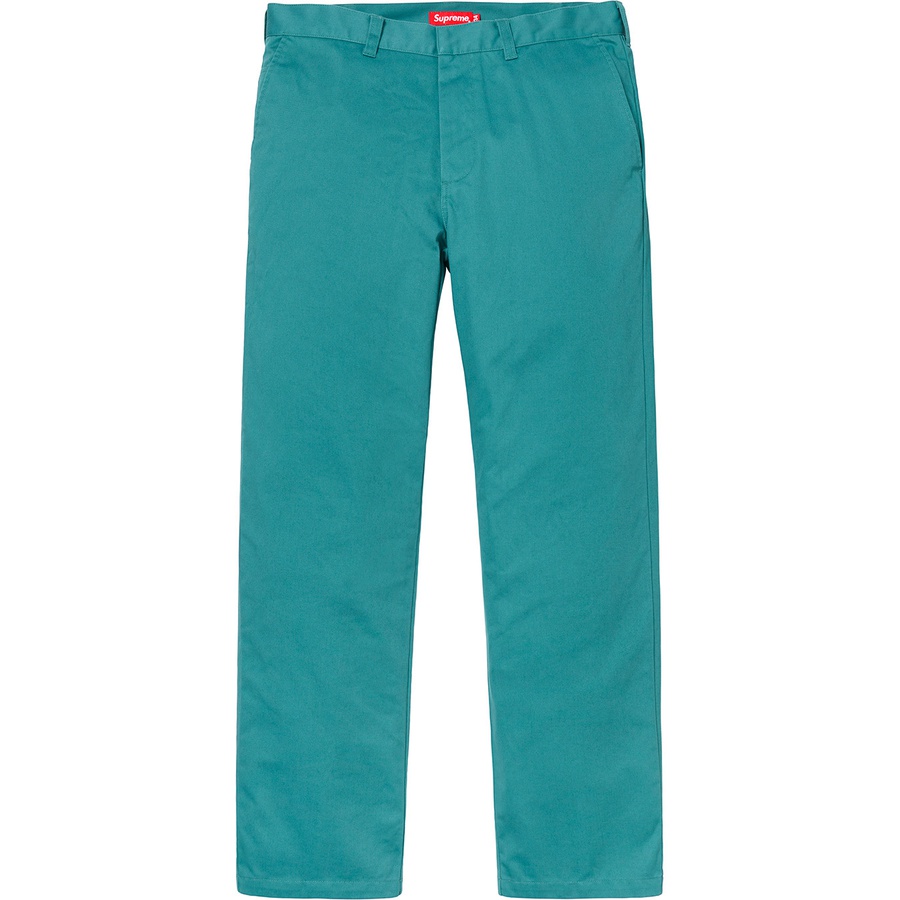 Details on Work Pant Dusty Teal from fall winter
                                                    2018 (Price is $118)
