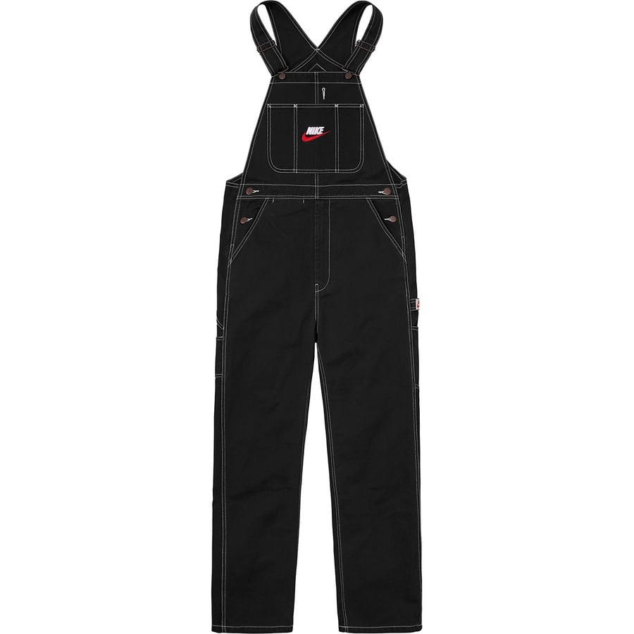 Details on Supreme Nike Cotton Twill Overalls Black from fall winter
                                                    2018 (Price is $198)