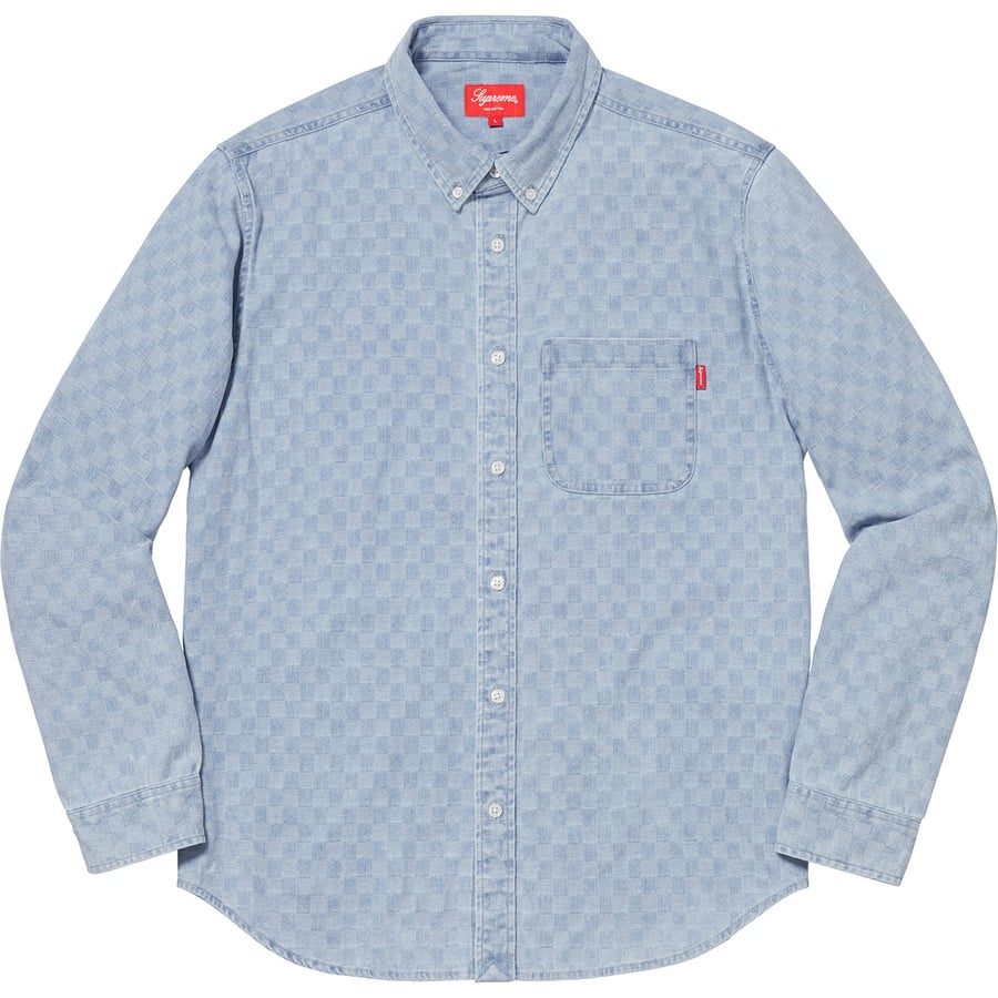 Details on Checkered Denim Shirt Blue from fall winter
                                                    2018 (Price is $138)