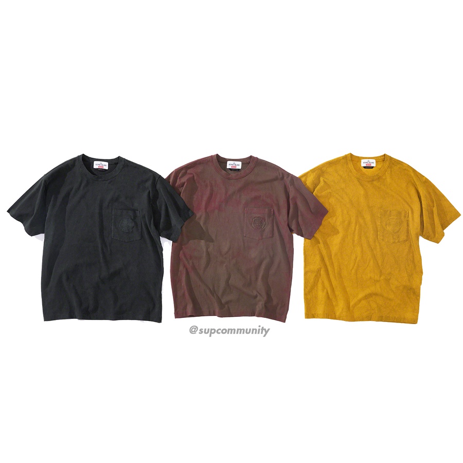 Details on Supreme Stone Island Pocket Tee from spring summer
                                            2019 (Price is $128)
