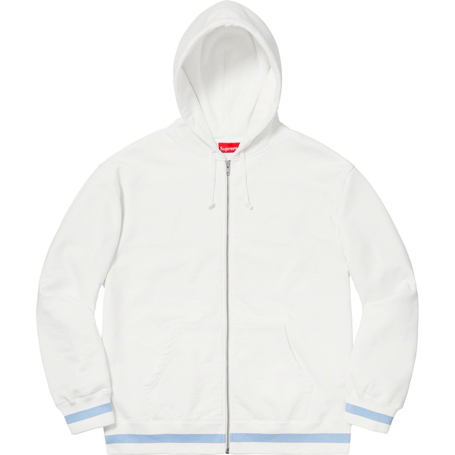 Details on Old English Stripe Zip Up Sweatshirt White from spring summer
                                                    2019 (Price is $158)