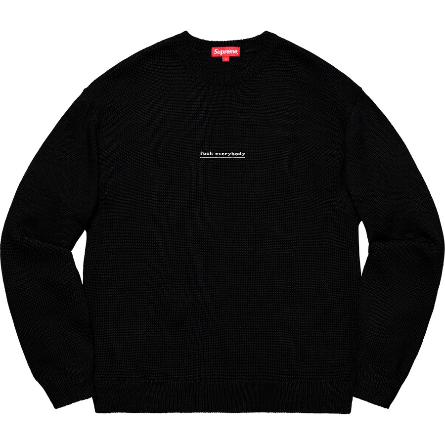 Details on Fuck Everybody Sweater Black from spring summer
                                                    2019 (Price is $148)