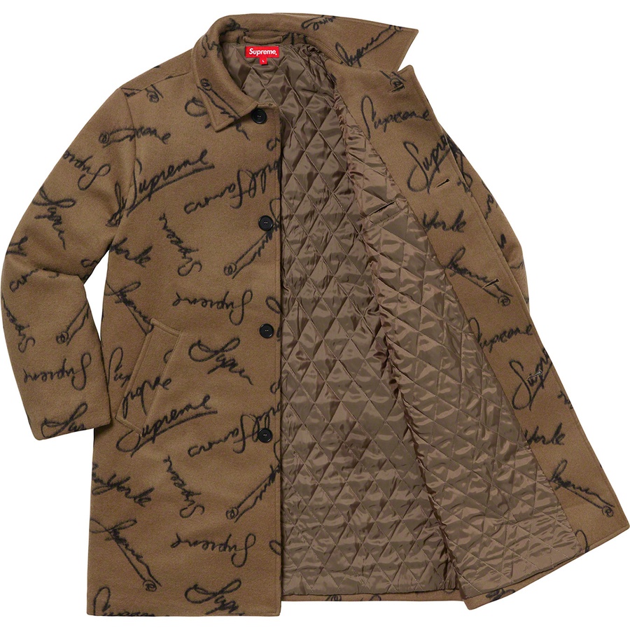Details on Script Logos Wool Overcoat Tan from fall winter
                                                    2020 (Price is $558)