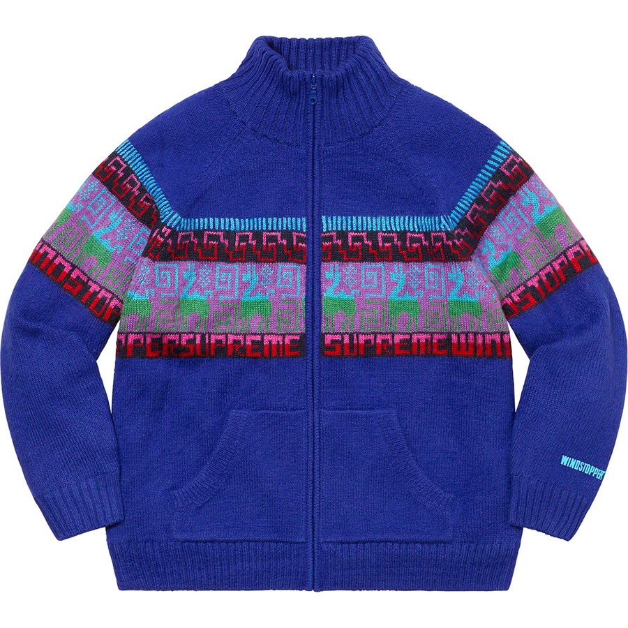Details on Chullo WINDSTOPPER Zip Up Sweater Blue from fall winter
                                                    2020 (Price is $198)