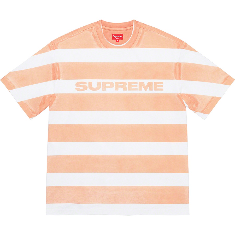 Details on Printed Stripe S S Top Peach from spring summer
                                                    2021 (Price is $88)