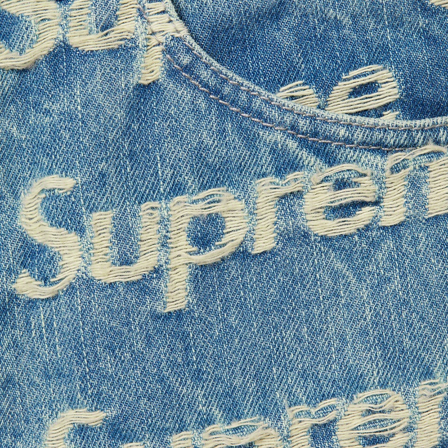 Details on Frayed Logos Regular Jean Blue from spring summer
                                                    2021 (Price is $188)