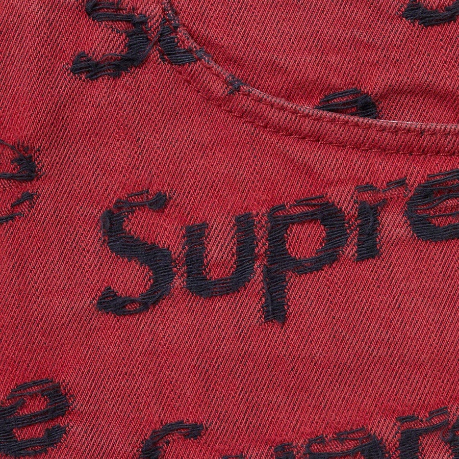 Details on Frayed Logos Regular Jean Red from spring summer
                                                    2021 (Price is $188)