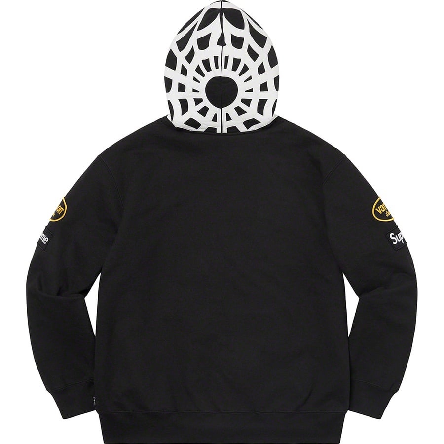 Details on Supreme Vanson Leathers Spider Web Zip Up Hooded Sweatshirt Black from spring summer
                                                    2021 (Price is $378)