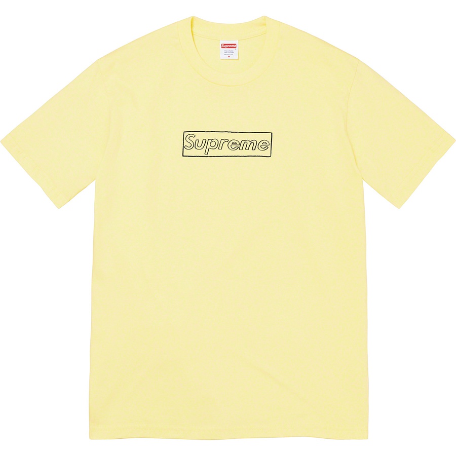 Details on KAWS Chalk Logo Tee Pale Yellow from spring summer
                                                    2021 (Price is $38)