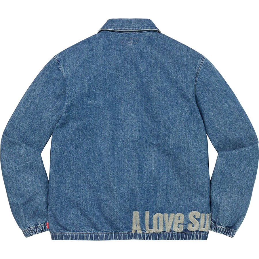 Details on John Coltrane A Love Supreme Denim Harrington Jacket Blue from fall winter
                                                    2021 (Price is $278)