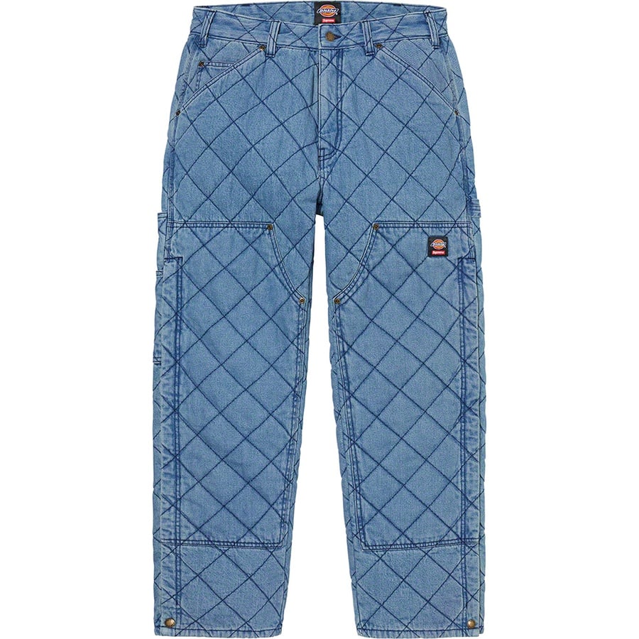 Details on Supreme Dickies Quilted Double Knee Painter Pant Denim from fall winter
                                                    2021 (Price is $168)
