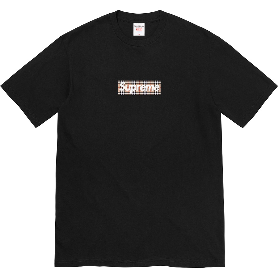 Details on Supreme Burberry Box Logo Tee Black from spring summer
                                                    2022 (Price is $54)