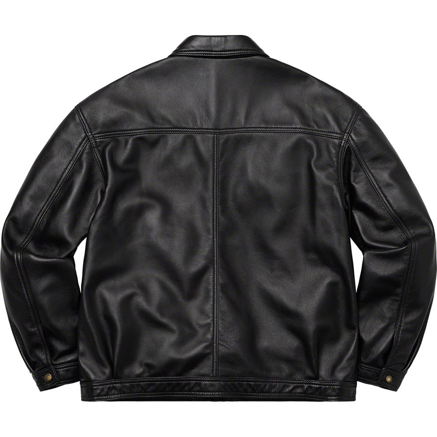 Details on Supreme Schott Leather Work Jacket Black from spring summer
                                                    2022 (Price is $698)