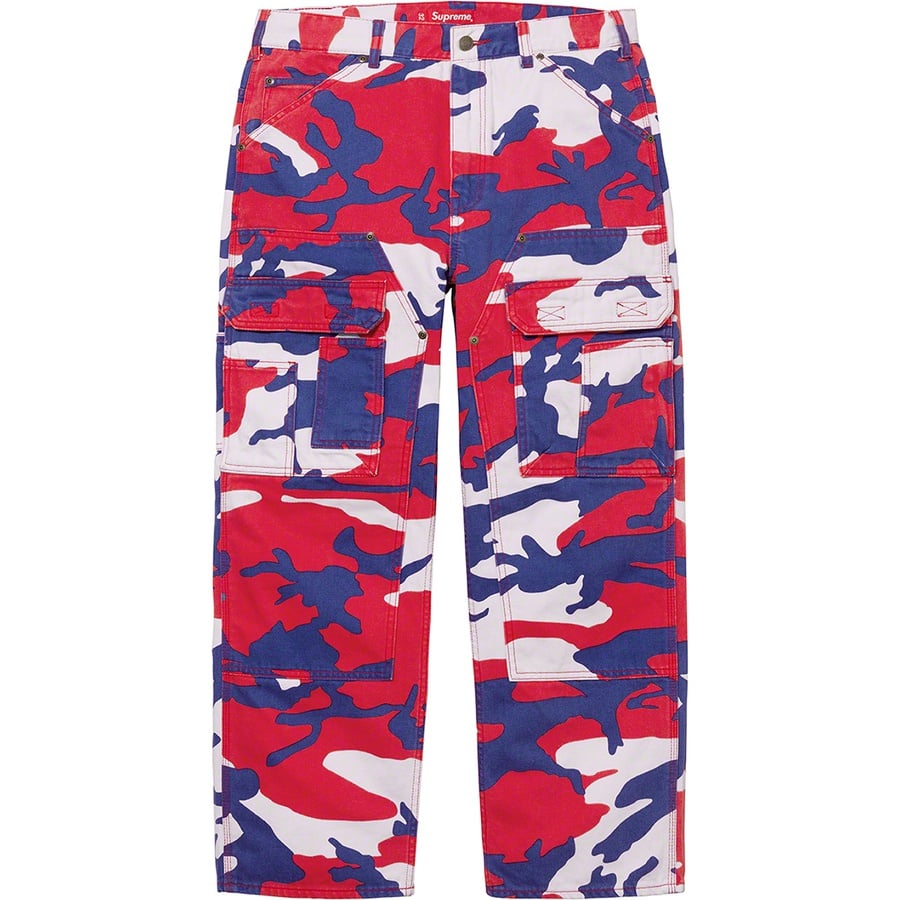 Details on Double Knee Denim Utility Pant Red Camo from spring summer
                                                    2022 (Price is $168)