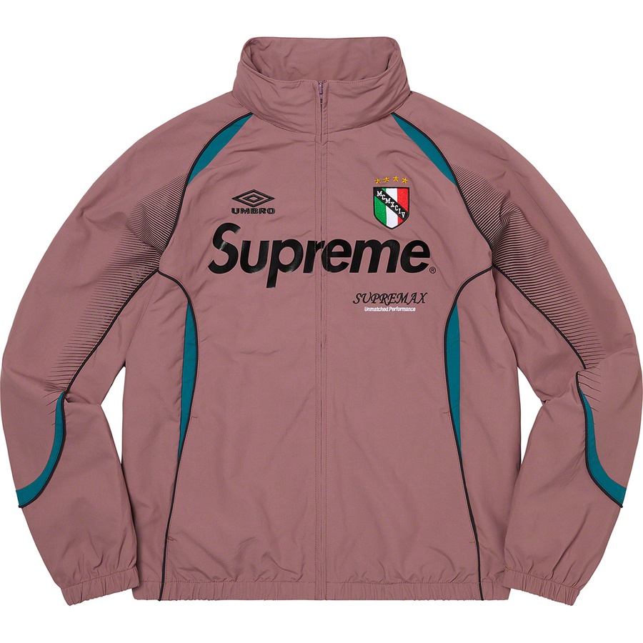 Details on Supreme Umbro Track Jacket Dusty Plum from spring summer
                                                    2022 (Price is $188)