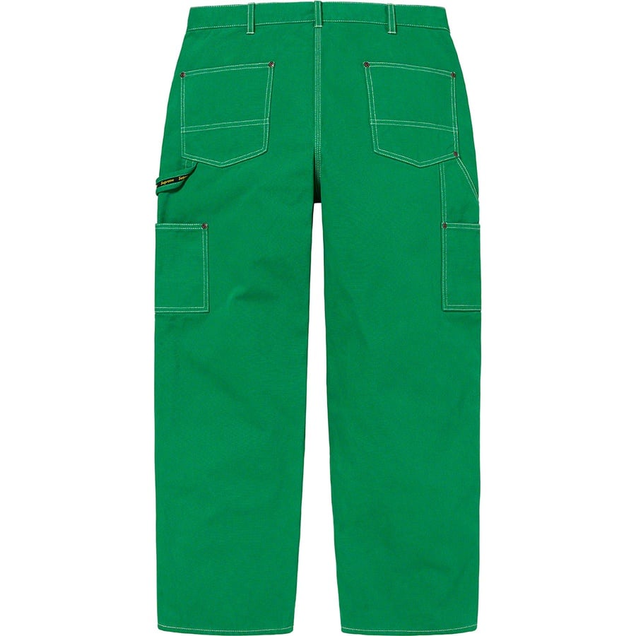 Details on Double Knee Canvas Painter Pant Green from spring summer
                                                    2022 (Price is $158)