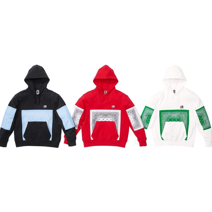 Details on Supreme The North Face Bandana Hooded Sweatshirt from spring summer
                                            2022 (Price is $158)