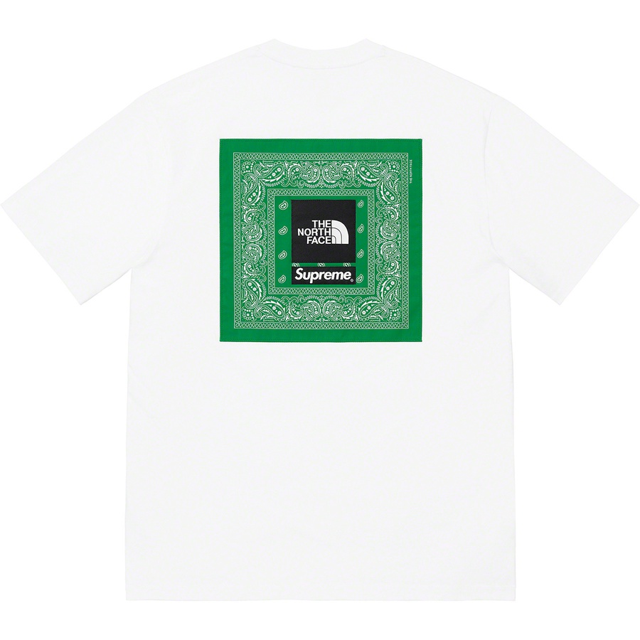 Details on Supreme The North Face Bandana Tee White from spring summer
                                                    2022 (Price is $58)