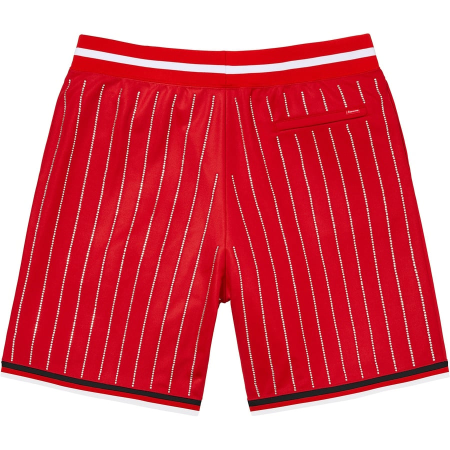 Details on Rhinestone Stripe Basketball Short Red from spring summer
                                                    2022 (Price is $118)
