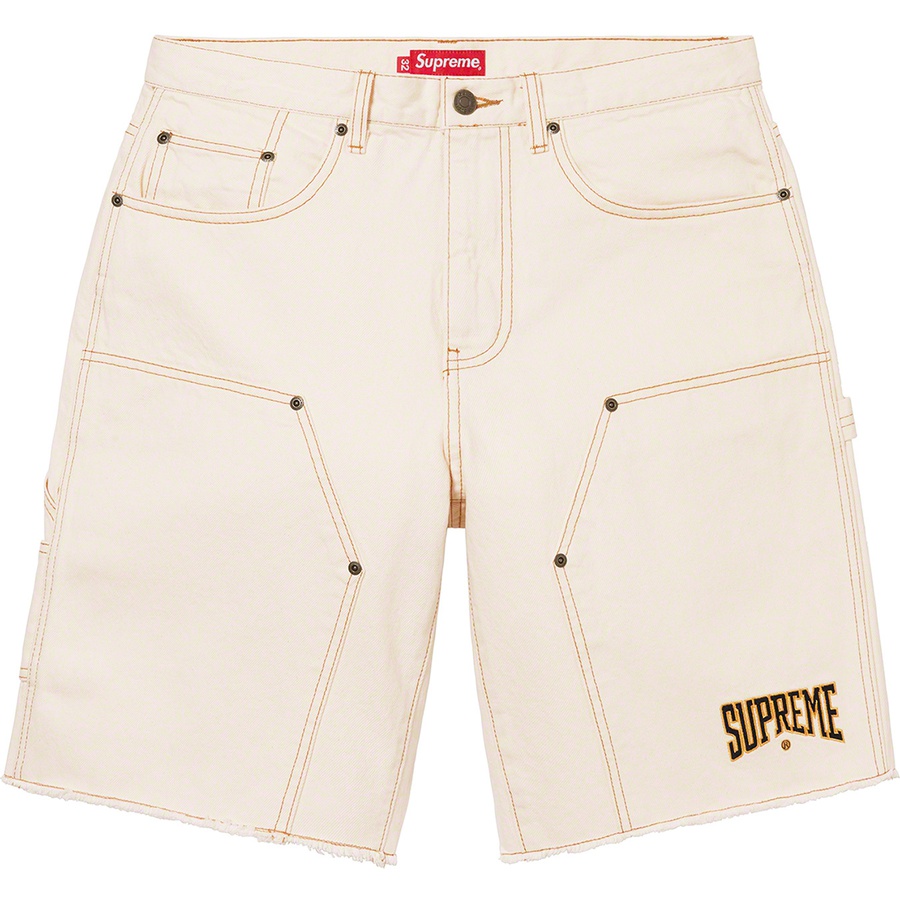 Details on Cutoff Double Knee Denim Painter Short Natural from spring summer
                                                    2022 (Price is $128)