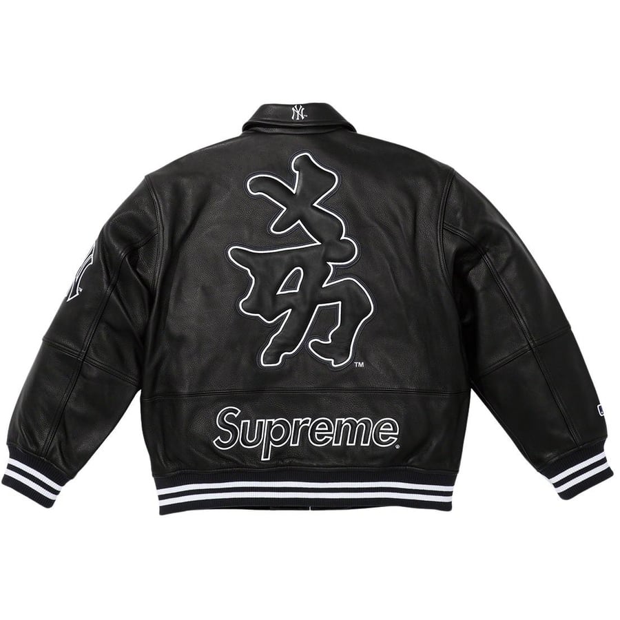 Details on Supreme New York Yankees™ Kanji Leather Varsity Jacket  from fall winter
                                                    2022 (Price is $898)