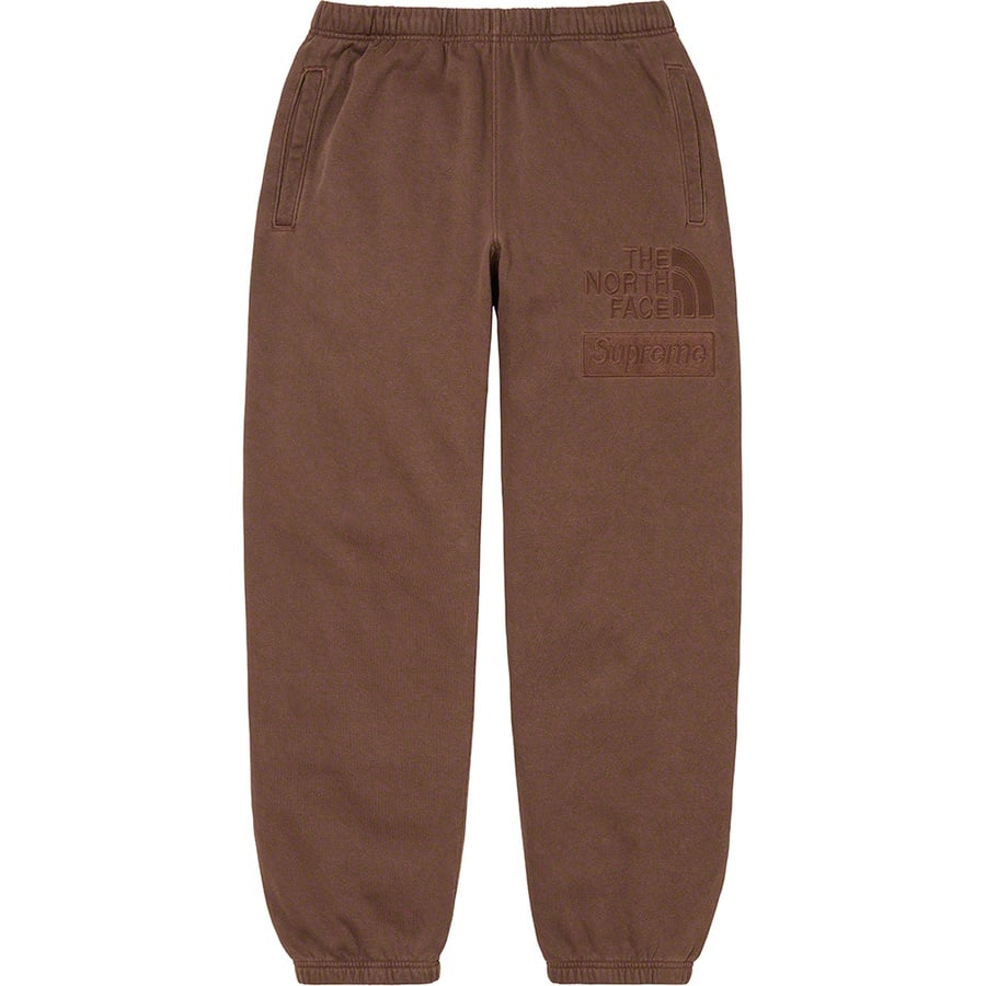 Details on Supreme The North Face Pigment Printed Sweatpant Brown from fall winter
                                                    2022 (Price is $138)