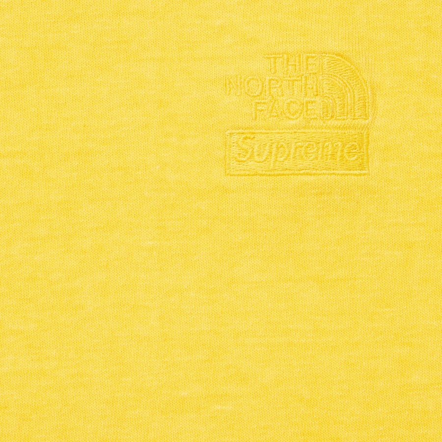 Details on Supreme The North Face Pigment Printed L S Top Yellow from fall winter
                                                    2022 (Price is $68)