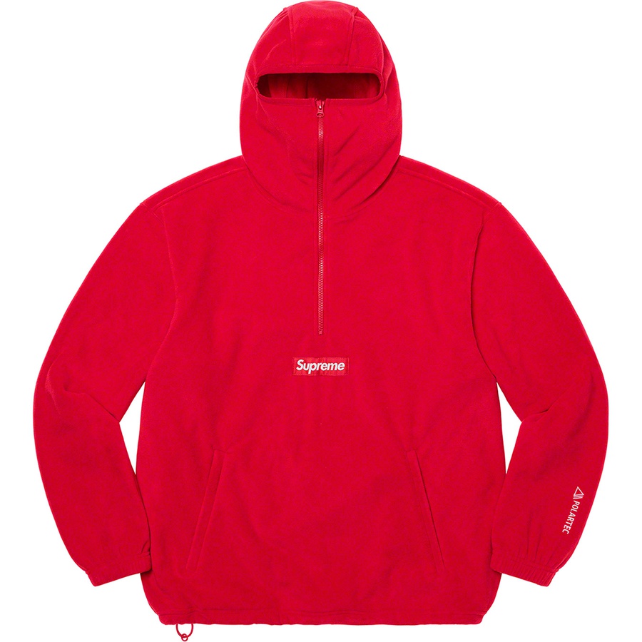 Details on Polartec Facemask Half Zip Pullover Red from fall winter
                                                    2022 (Price is $148)