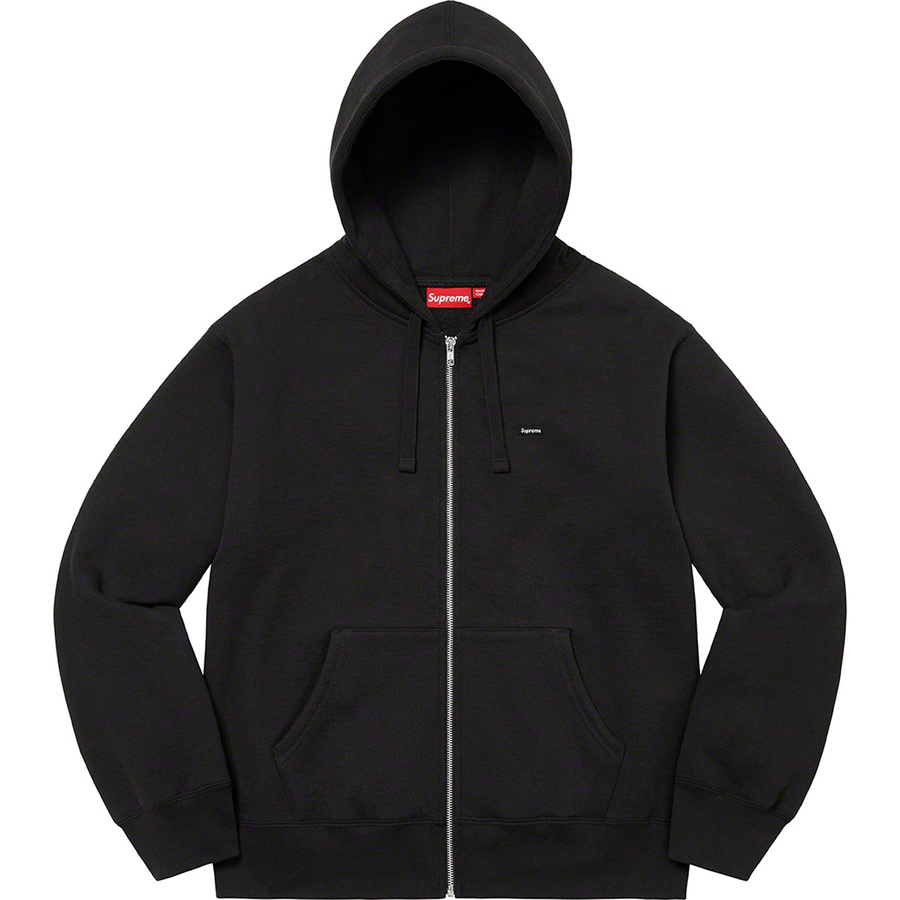 Details on Small Box Drawcord Zip Up Hooded Sweatshirt Black from fall winter
                                                    2022 (Price is $158)