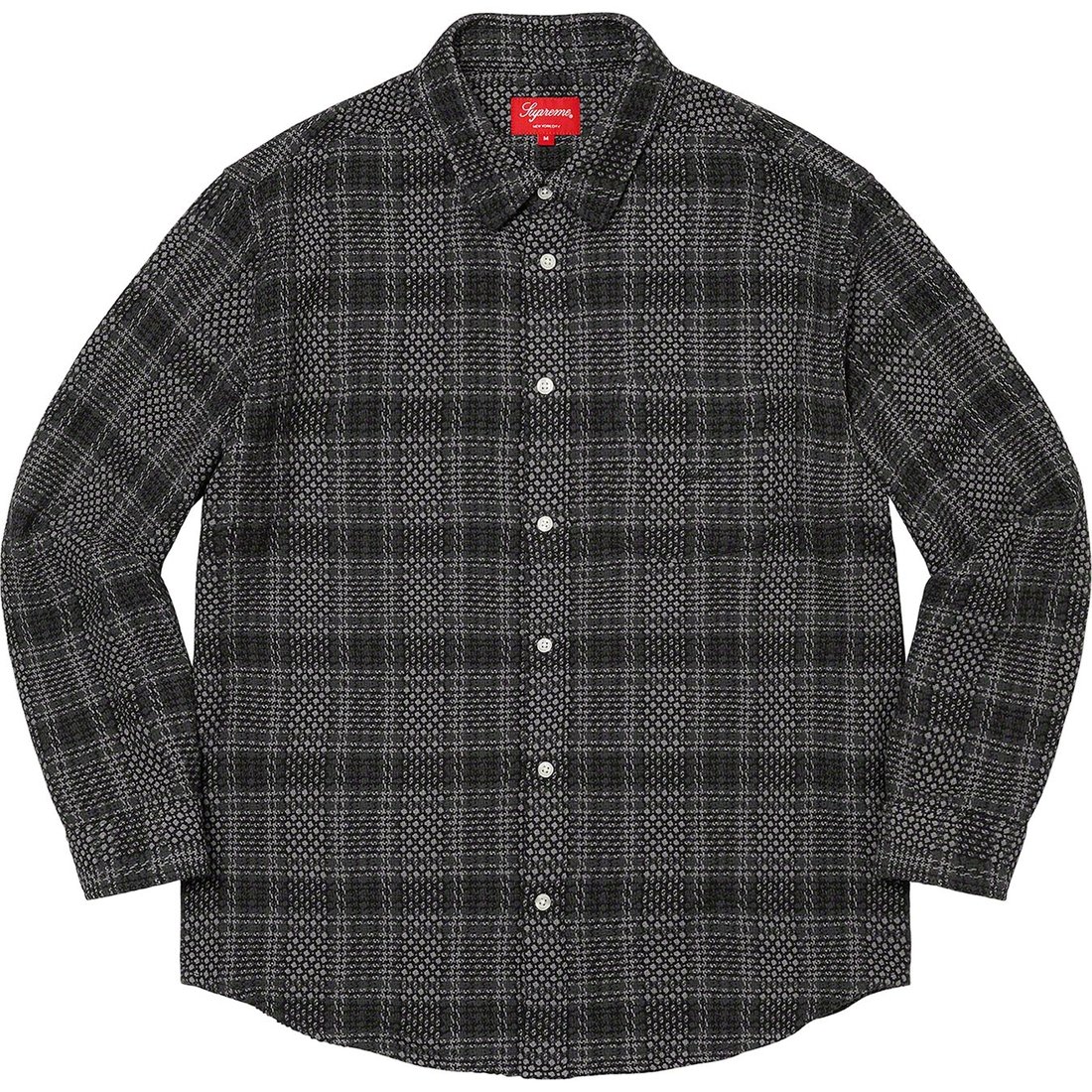 Details on Basket Weave Plaid Shirt Black from spring summer
                                                    2023 (Price is $138)