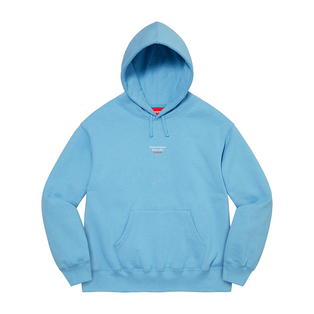 Details on World Famous Micro Hooded Sweatshirt Light Blue from spring summer
                                                    2023 (Price is $158)