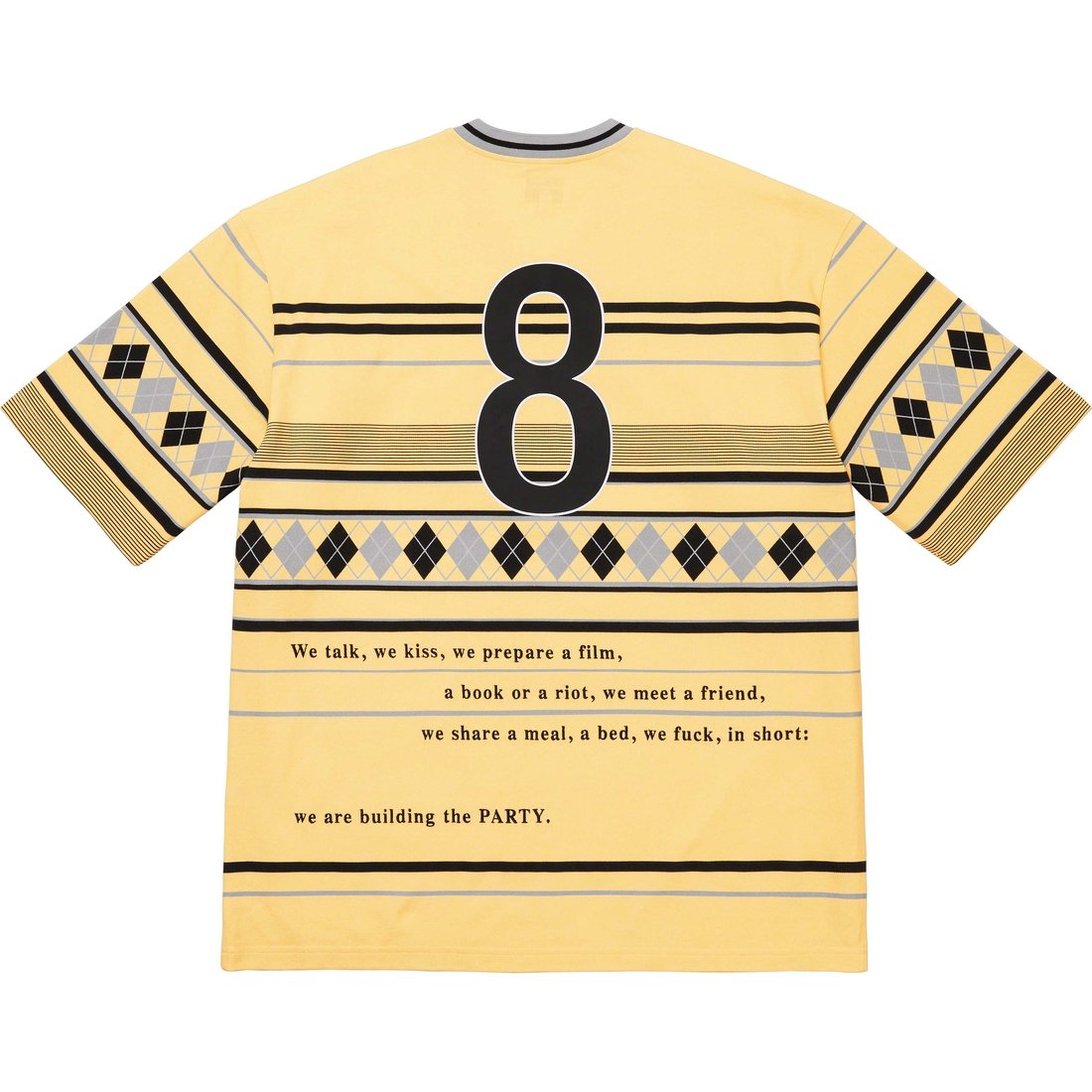 Details on Supreme Bernadette Corporation Pique Soccer Top Pale Yellow from spring summer
                                                    2023 (Price is $118)