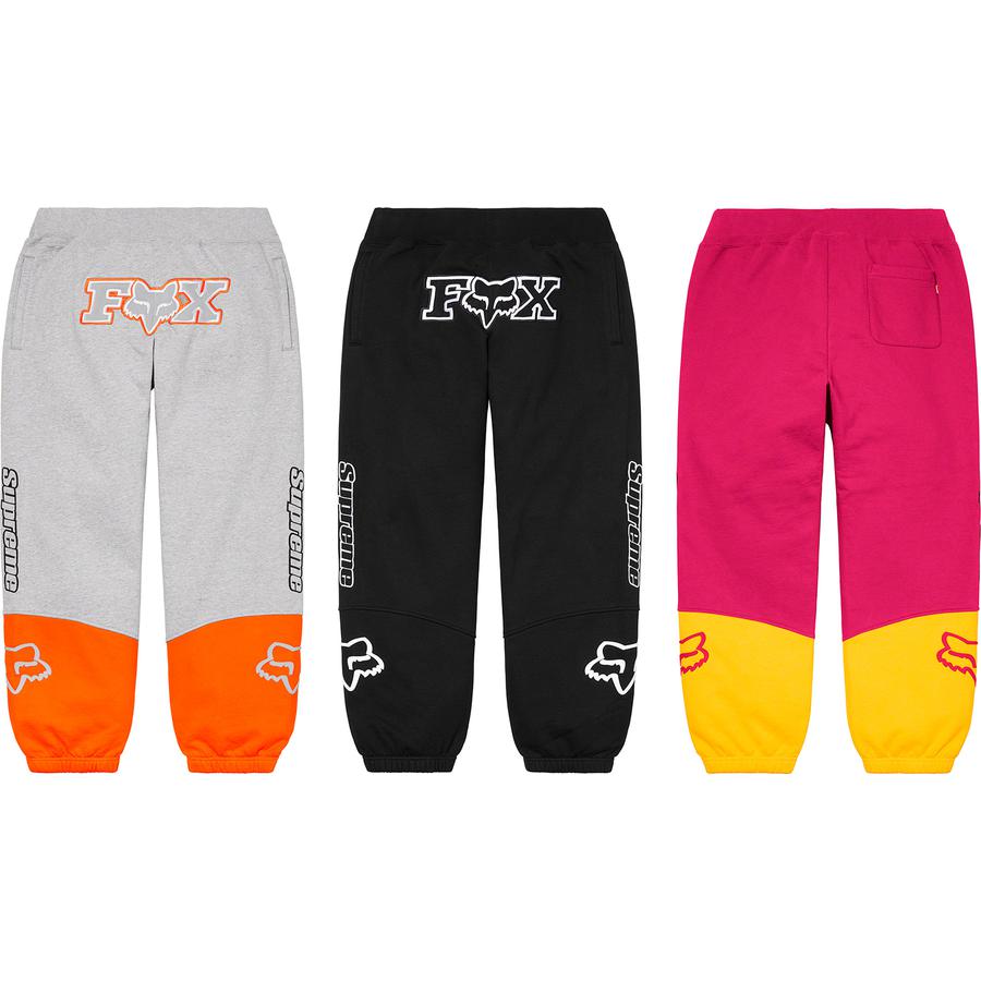 Details on Supreme Fox Racing Sweatpant from fall winter
                                            2020 (Price is $158)