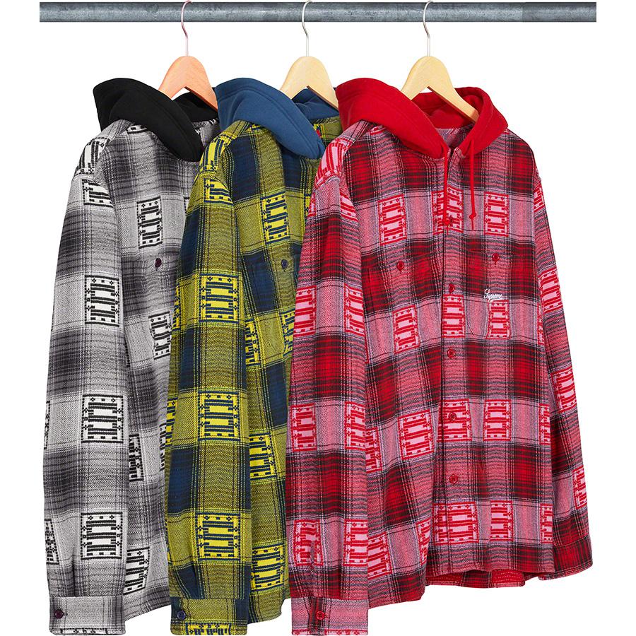 Supreme Hooded Shadow Plaid Shirt for fall winter 20 season