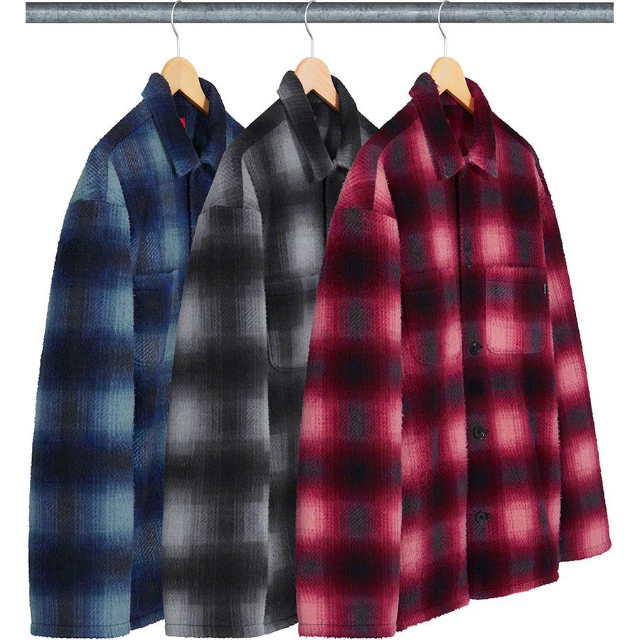 Details on Shadow Plaid Fleece Shirt from fall winter
                                            2020 (Price is $138)