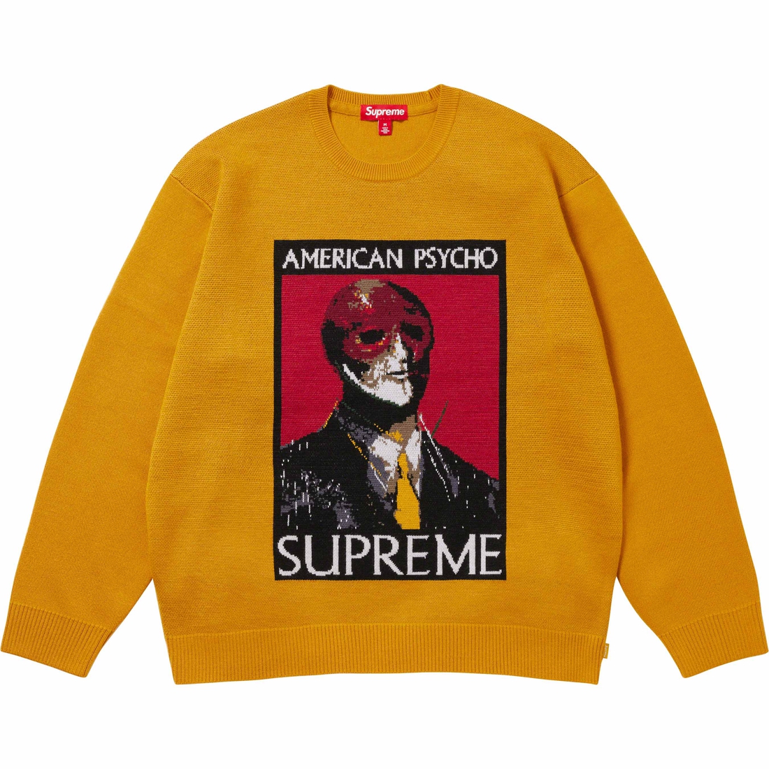 Details on American Psycho Sweater Yellow from fall winter
                                                    2023 (Price is $178)