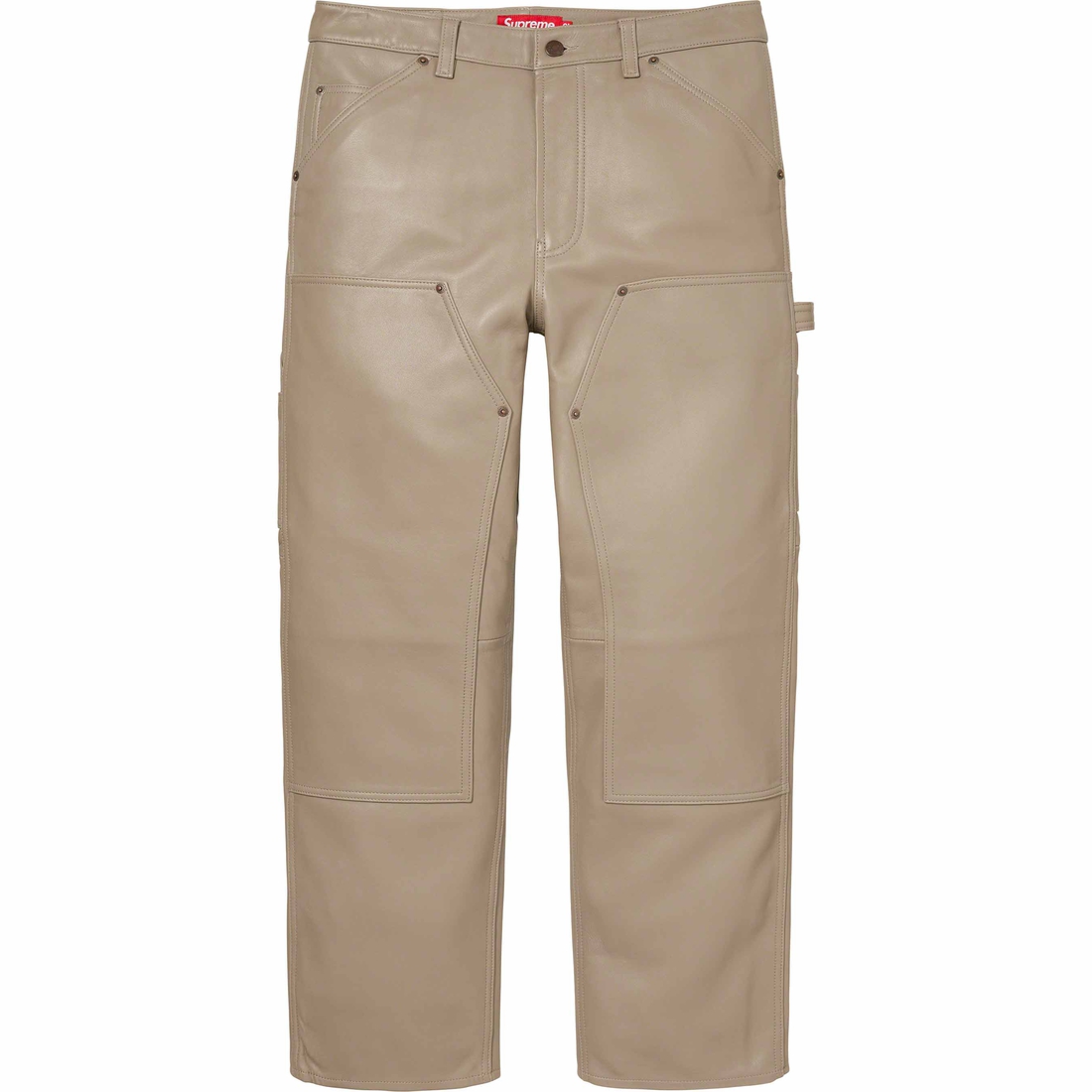 Details on Leather Double Knee Pant Tan from fall winter
                                                    2023 (Price is $428)