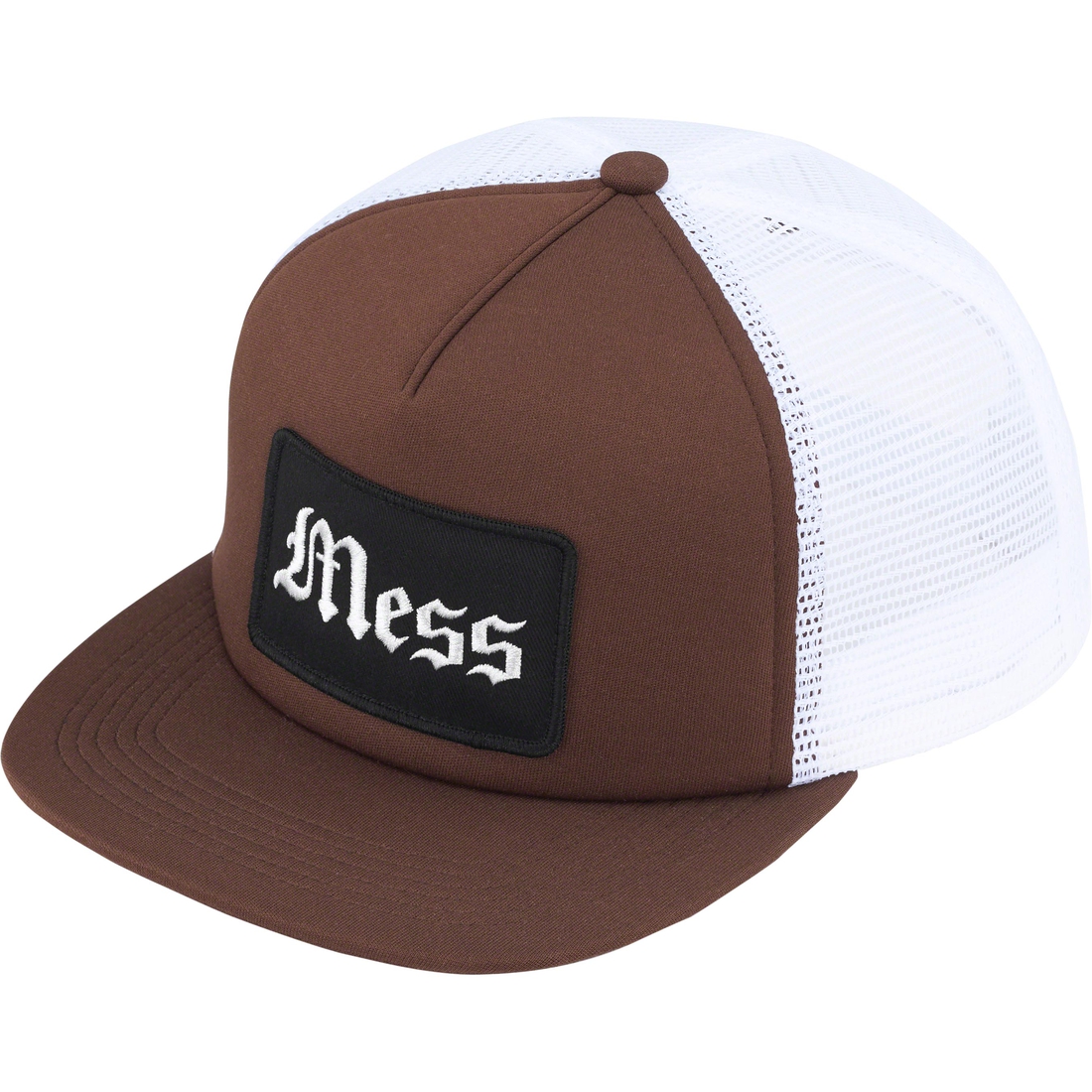 Details on Mess Mesh Back 5-Panel Brown from fall winter
                                                    2023 (Price is $48)