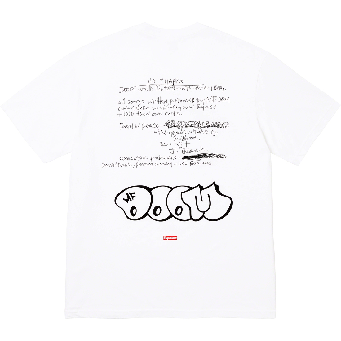 Details on MF DOOM Tee White from fall winter
                                                    2023 (Price is $48)