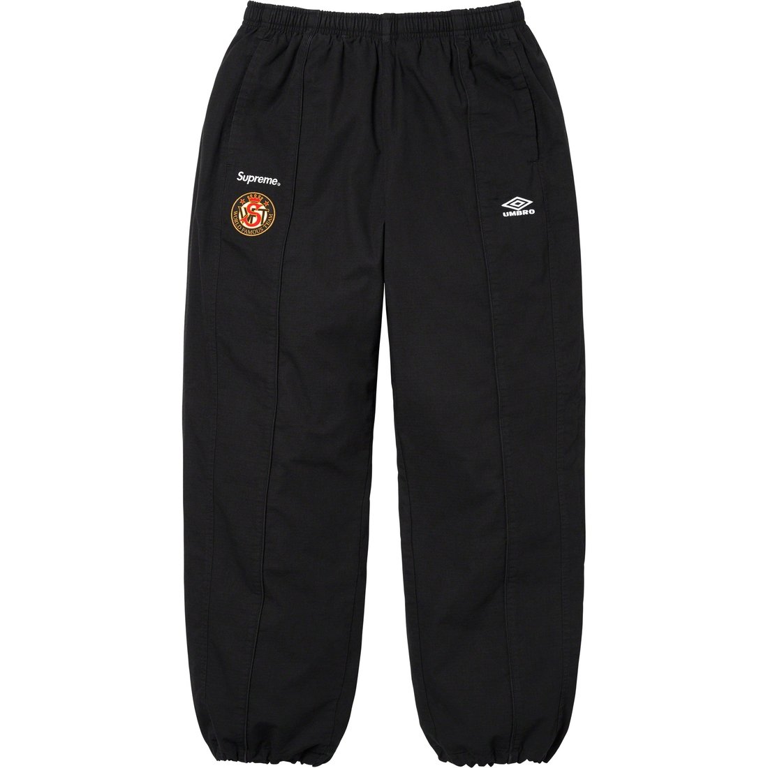 Details on Supreme Umbro Cotton Ripstop Track Pant Black from fall winter
                                                    2023 (Price is $158)