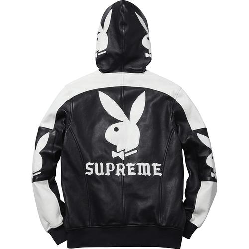 Details on Supreme Playboy Hooded Leather Jacket from spring summer
                                            2014