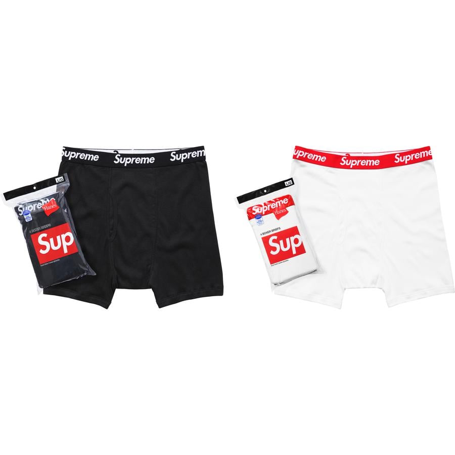 Details on Supreme Hanes Boxer Briefs (4 Pack) from spring summer
                                            2020 (Price is $36)
