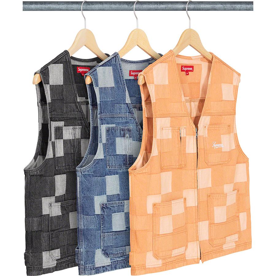Details on Patched Denim Vest from spring summer
                                            2021 (Price is $148)