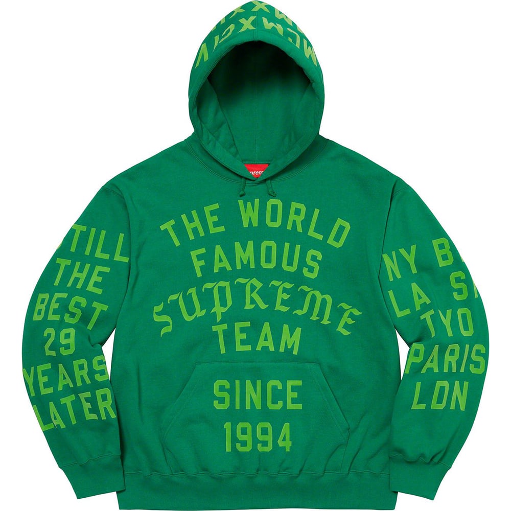 Team Flocked Hooded Sweatshirt - spring summer 2023 - Supreme