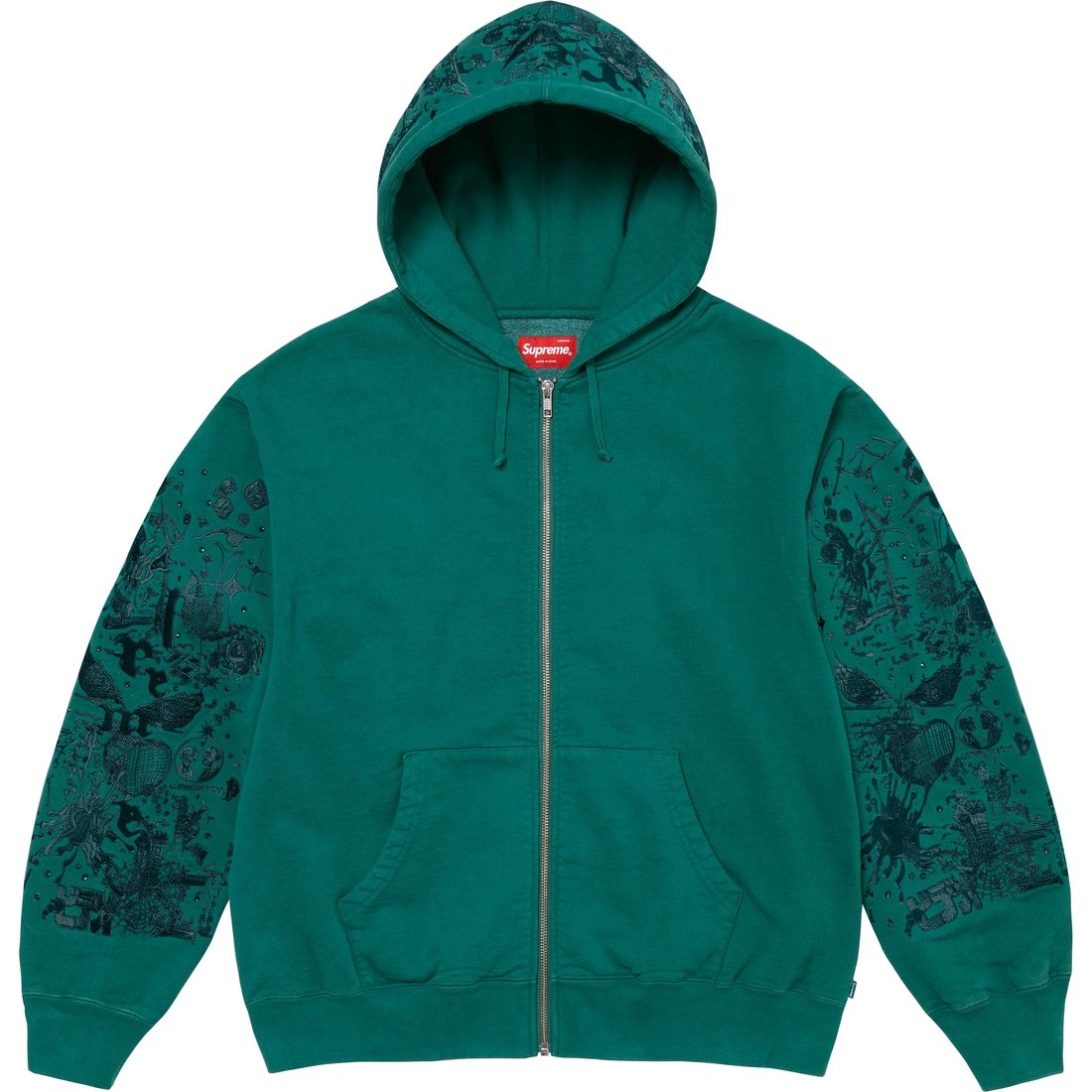 Details on AOI Zip Up Hooded Sweatshirt Teal from spring summer
                                                    2024 (Price is $198)