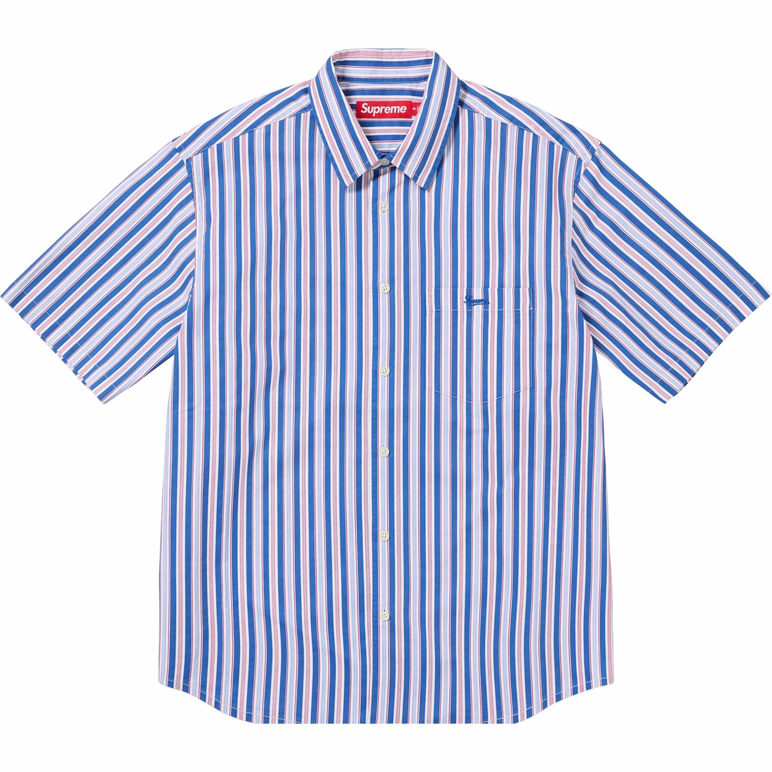Details on Loose Fit Multi Stripe S S Shirt Blue from spring summer
                                                    2024 (Price is $128)