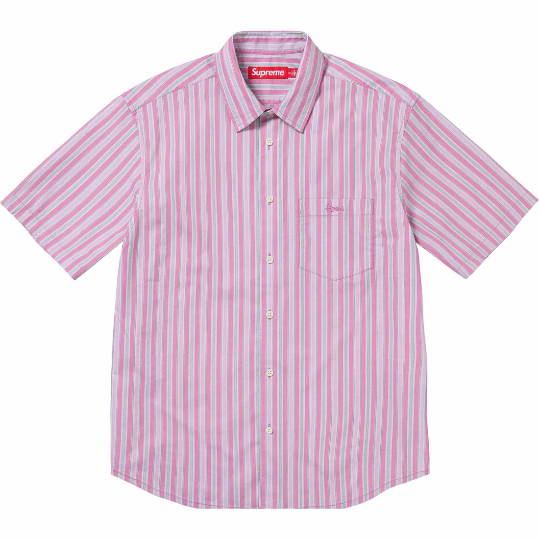 Details on Loose Fit Multi Stripe S S Shirt Pink from spring summer
                                                    2024 (Price is $128)