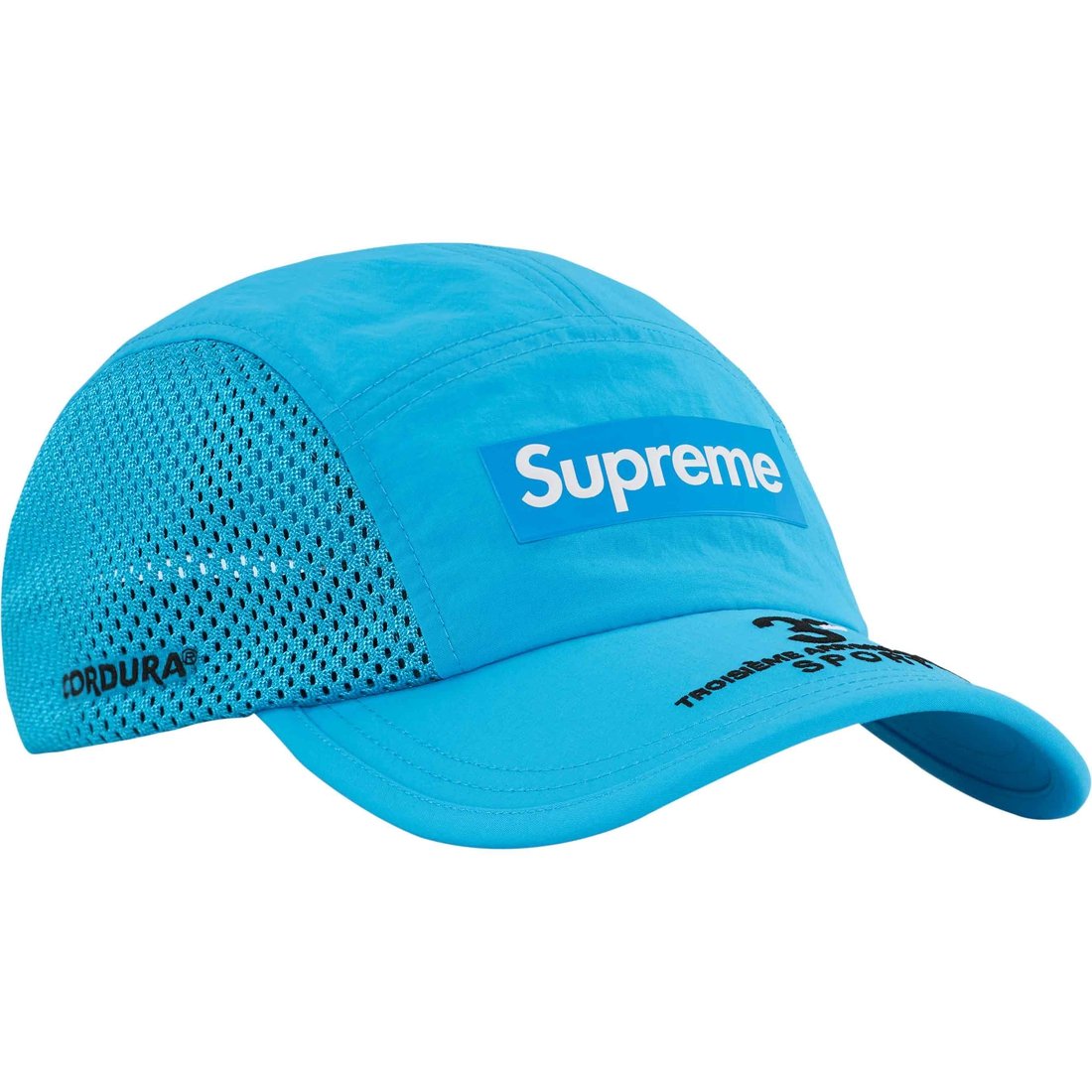 Details on Mesh Side Panel Camp Cap Cyan from spring summer
                                                    2024 (Price is $48)