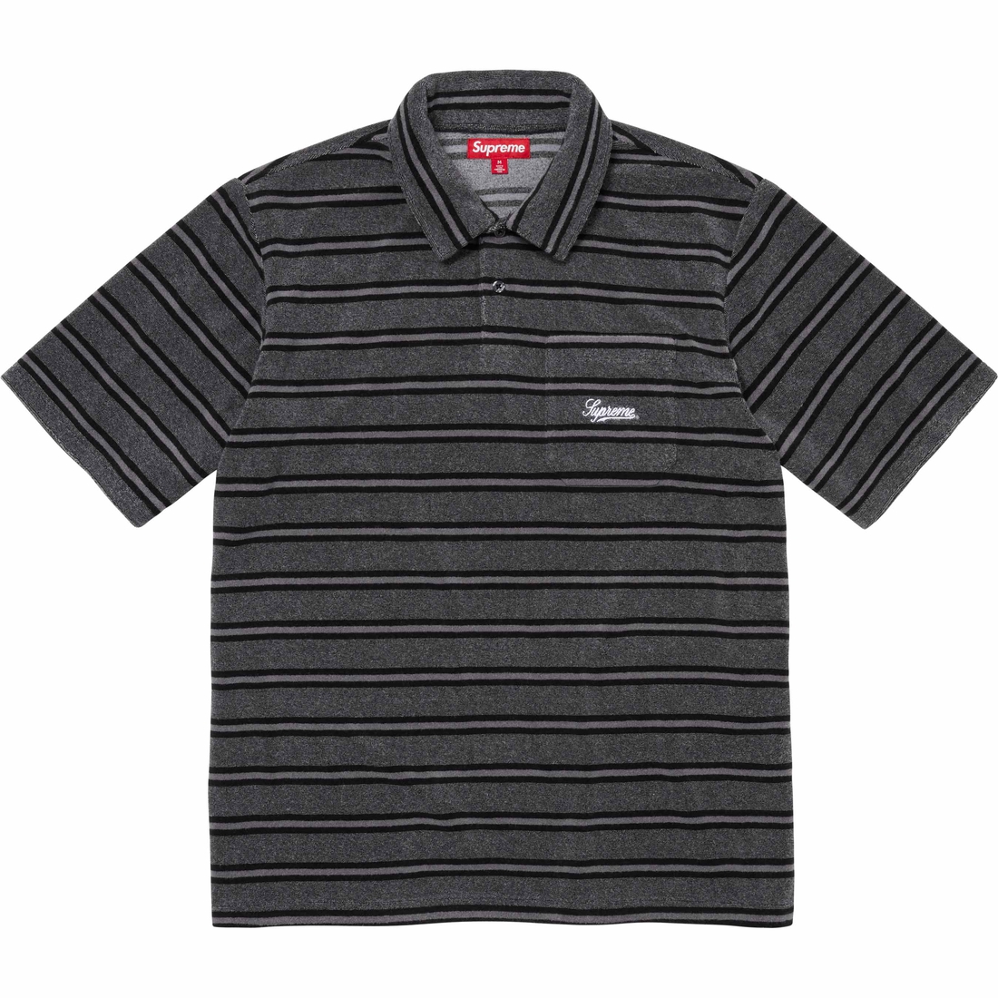 Details on Stripe Terry S S Polo Black from spring summer
                                                    2024 (Price is $110)