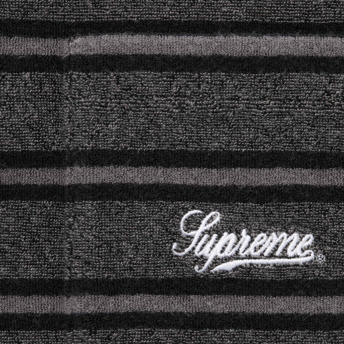 Details on Stripe Terry S S Polo Black from spring summer
                                                    2024 (Price is $110)